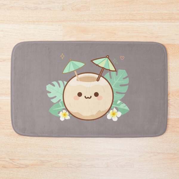Item preview, Smiling Coconut Drink – Tropical Kawaii Delight Thai Minimal Design designed and sold by CosmicQuietStudio.
