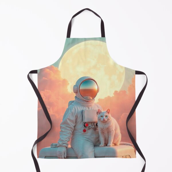 Item preview, Astronaut and White Cat Dreamscape Cosmic Surreal Art designed and sold by store52.
