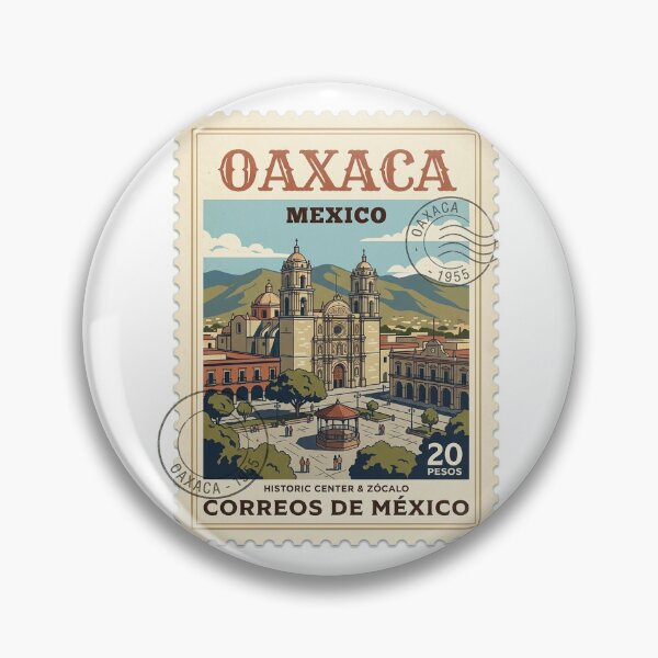 Item preview, Vintage Oaxaca Mexico Zocalo Travel Stamp designed and sold by k3rstman1.