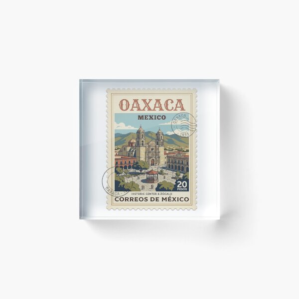 Item preview, Vintage Oaxaca Mexico Zocalo Travel Stamp designed and sold by k3rstman1.