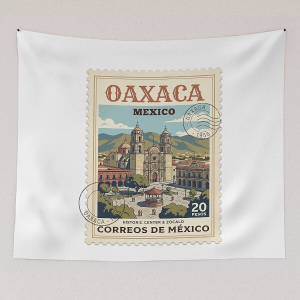 Item preview, Vintage Oaxaca Mexico Zocalo Travel Stamp designed and sold by k3rstman1.