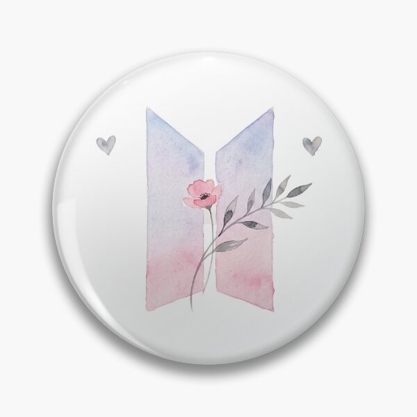 Item preview, BTS Bangtan Boys ARMY Pastel Flower Logo Art Work designed and sold by imsoyoon.
