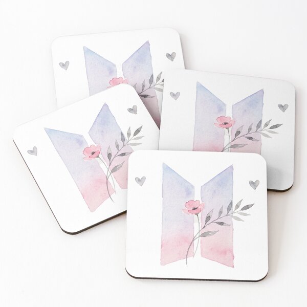 Item preview, BTS Bangtan Boys ARMY Pastel Flower Logo Art Work designed and sold by imsoyoon.