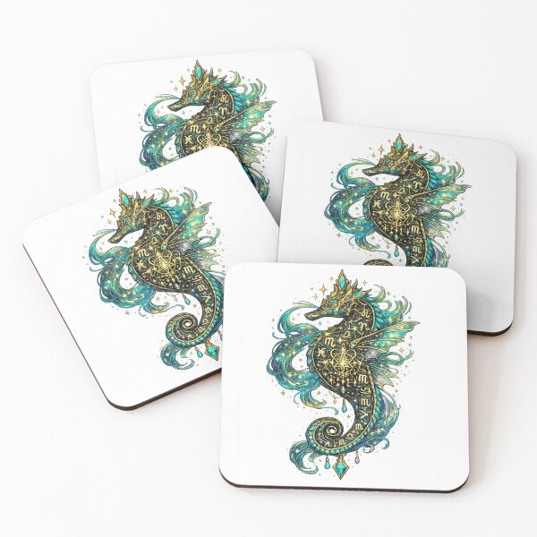 Item preview, Mystical Zodiac Seahorse | Celestial Ocean Creature | Astrology Fantasy Art designed and sold by irfanshikh.