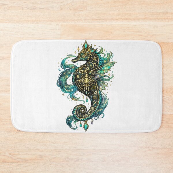 Item preview, Mystical Zodiac Seahorse | Celestial Ocean Creature | Astrology Fantasy Art designed and sold by irfanshikh.