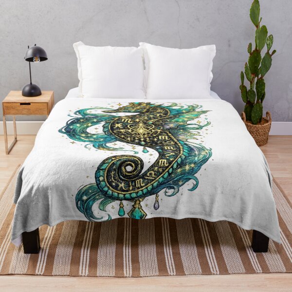 Item preview, Mystical Zodiac Seahorse | Celestial Ocean Creature | Astrology Fantasy Art designed and sold by irfanshikh.