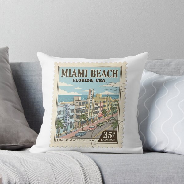 Item preview, Miami Beach Ocean Drive Art Deco Travel Stamp designed and sold by k3rstman1.