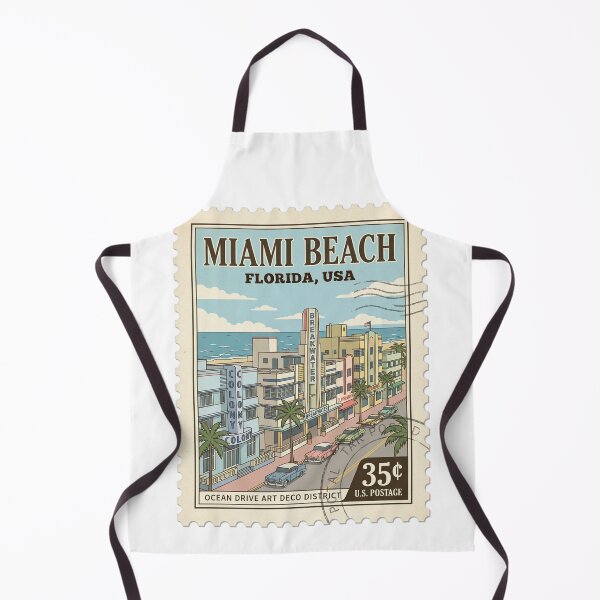 Item preview, Miami Beach Ocean Drive Art Deco Travel Stamp designed and sold by k3rstman1.