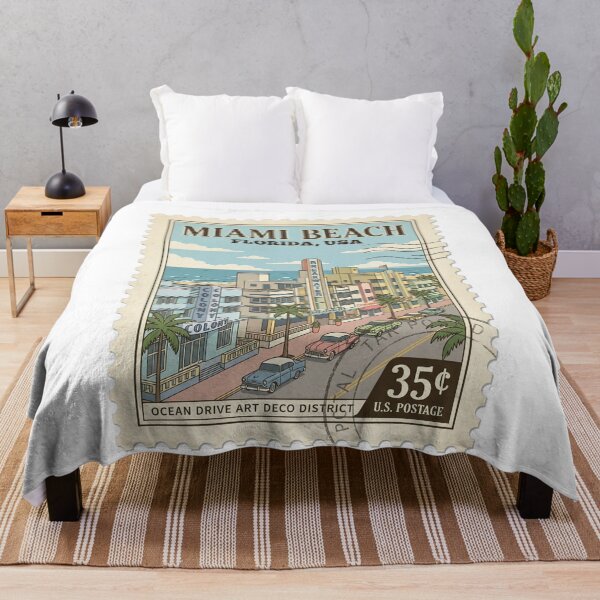 Item preview, Miami Beach Ocean Drive Art Deco Travel Stamp designed and sold by k3rstman1.