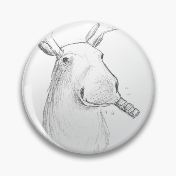 Item preview, Chocolate Mousse Moose Eating Chocolate Hand Drawn Pencil Drawing White Background designed and sold by BOKEbyTC.