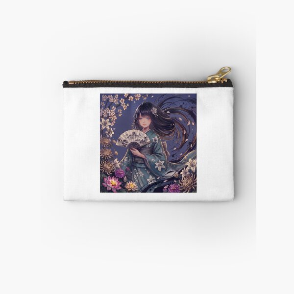Item preview, A young girl wearing a kimono with traditional Japanese patterns and a fantastical Japanese scene. designed and sold by Aki-no-Mado Shop.