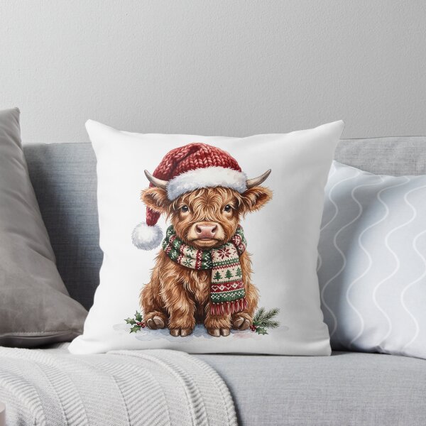 Item preview, Highland cow calf wearing danta hat designed and sold by Steele-Art.