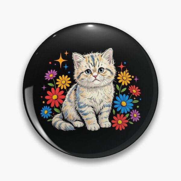 Item preview, Cute Cat and Flowers designed and sold by Hedoraxe.