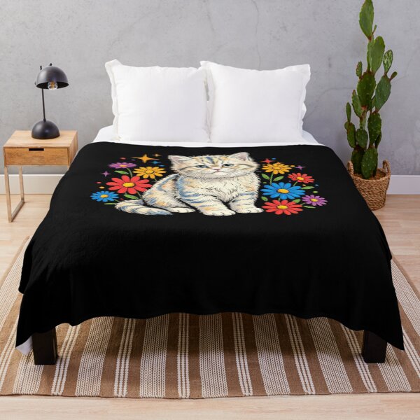 Item preview, Cute Cat and Flowers designed and sold by Hedoraxe.