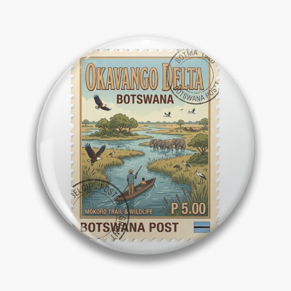 Item preview, Botswana Okavango Delta Wildlife Safari Travel Stamp designed and sold by k3rstman1.