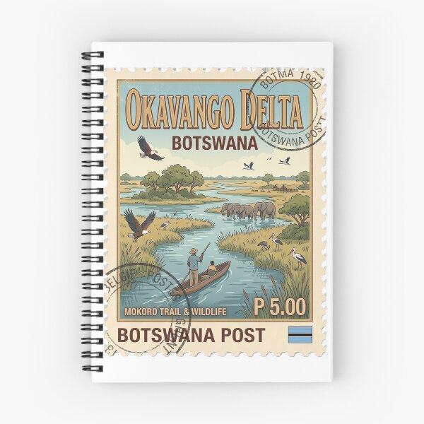 Item preview, Botswana Okavango Delta Wildlife Safari Travel Stamp designed and sold by k3rstman1.