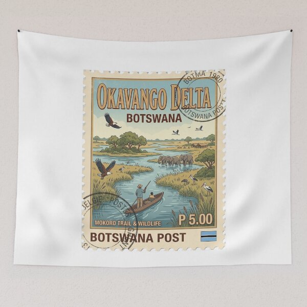 Item preview, Botswana Okavango Delta Wildlife Safari Travel Stamp designed and sold by k3rstman1.