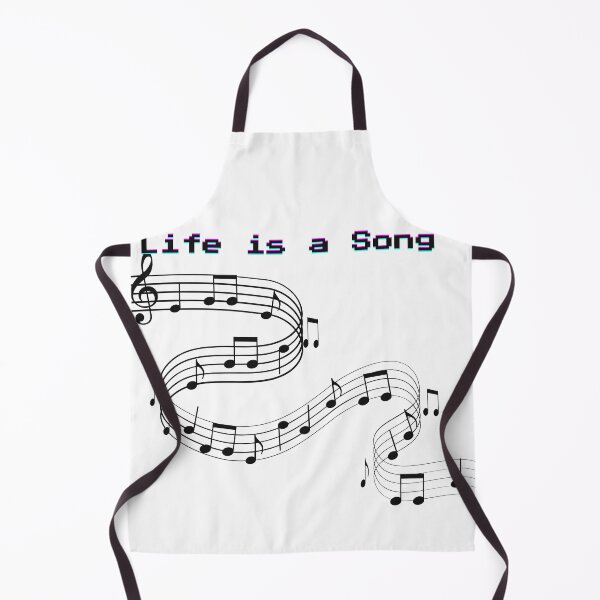 Item preview, Life Is A Song Minimalist Music Notes Wavy Staff Pixel Text designed and sold by Alexacarmen.