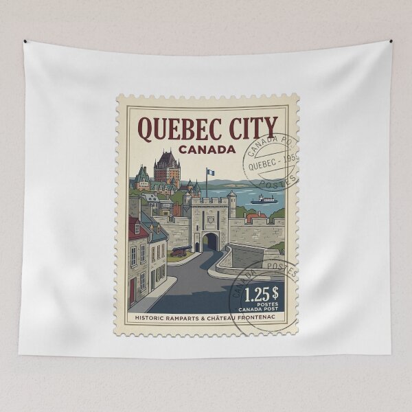 Item preview, Quebec City Historic Ramparts Vintage Travel Stamp designed and sold by k3rstman1.