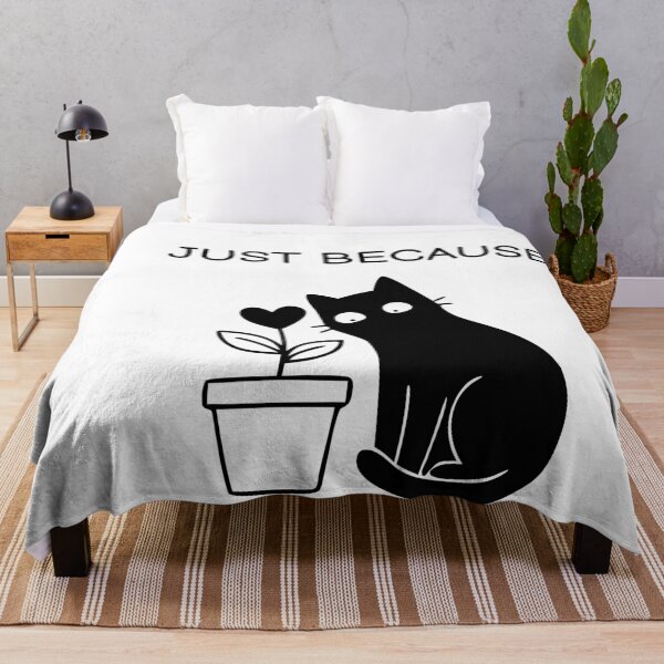 Item preview, Just Because Funny Black Cat Sticker designed and sold by FUEGO & NOX.