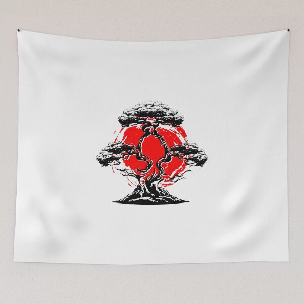 Item preview, Vintage Japanese Bonsai Tree | Traditional Zen Botanical Artwork designed and sold by kaliyenperman.