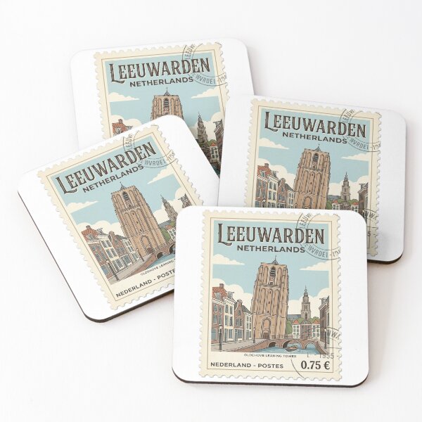 Item preview, Leeuwarden Netherlands Oldehove Leaning Tower Travel Stamp designed and sold by k3rstman1.