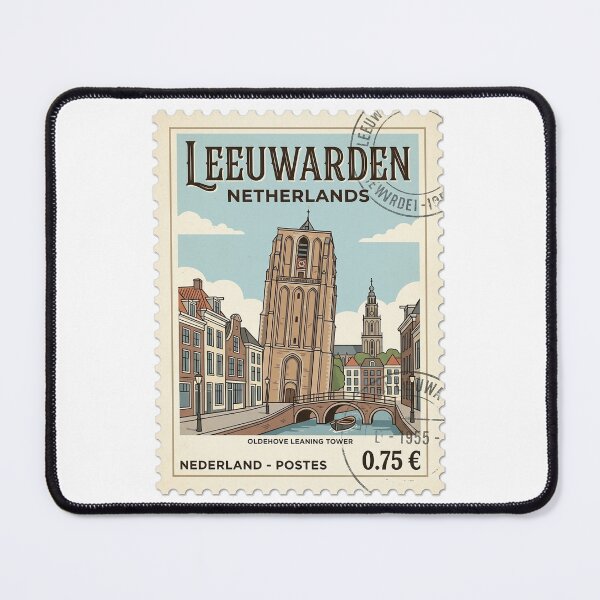 Item preview, Leeuwarden Netherlands Oldehove Leaning Tower Travel Stamp designed and sold by k3rstman1.
