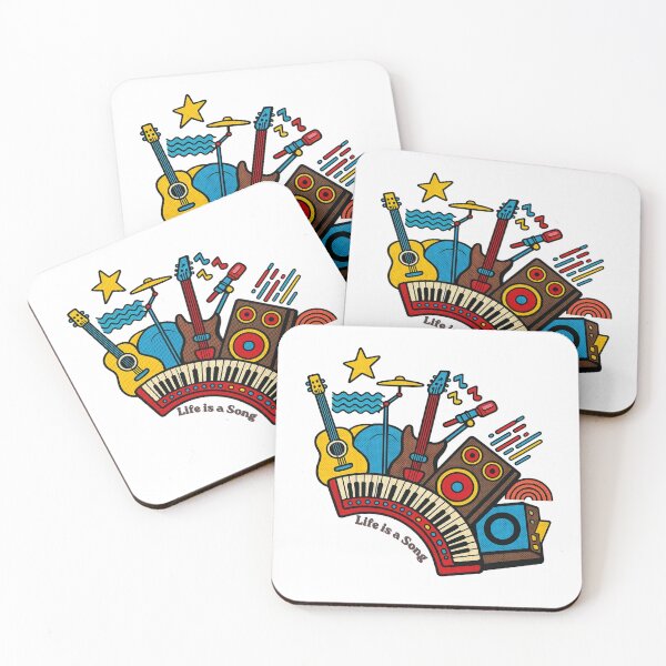 Item preview, Life Is A Song Retro Musical Instruments Pop Art Band Graphic designed and sold by Alexacarmen.
