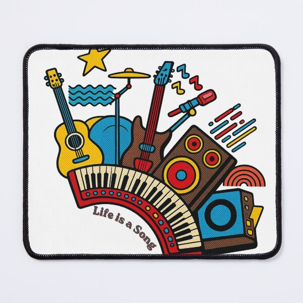 Item preview, Life Is A Song Retro Musical Instruments Pop Art Band Graphic designed and sold by Alexacarmen.