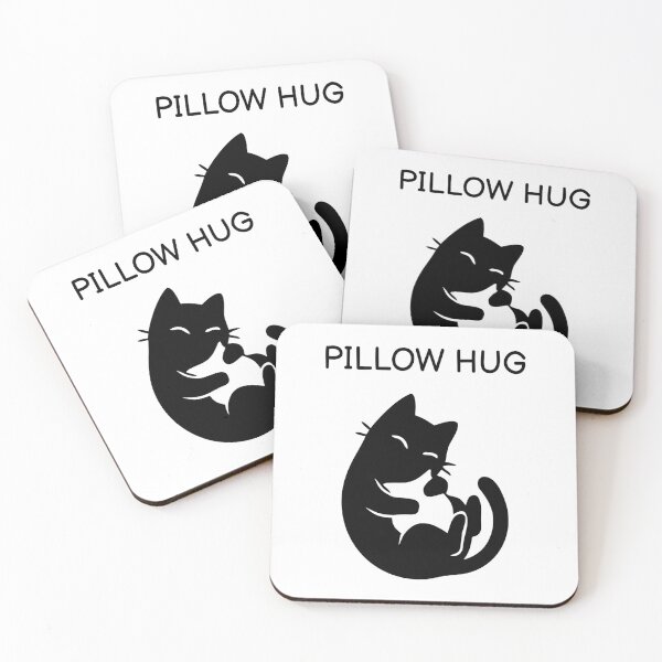 Item preview, Pillow Hug Funny Black Cat Sticker designed and sold by FUEGO & NOX.