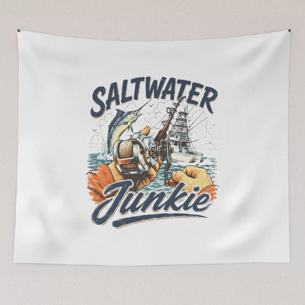 Item preview, Saltwater Junkie Shirt, Vintage Offshore Fishing Graphic Tee, Deep Sea Angler Boat Shirt, Sport Fishing Gift for Fishermen, Comfort Colors designed and sold by Blebaylem.