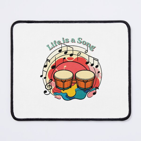 Item preview, Life Is A Song Vintage Bongo Drums Music Notes Pop Art designed and sold by Alexacarmen.