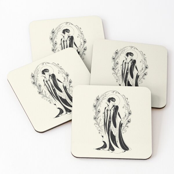 Item preview, Aubrey Beardsley Inspired Art Nouveau Ink Peacock Figures designed and sold by JackCurtis1991.