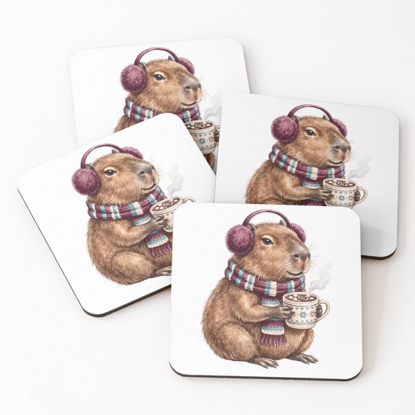 Item preview, Capybara wearing earmuffs scarf designed and sold by Steele-Art.