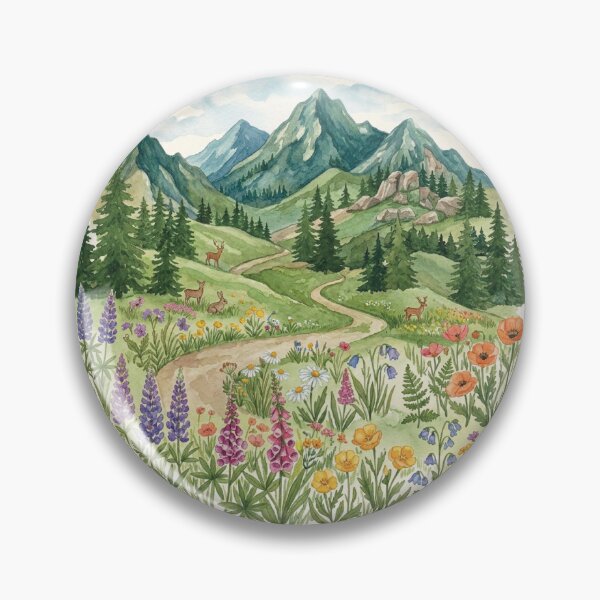 Item preview, Watercolor Mountain Wildflower Meadow Seamless Pattern designed and sold by Tem‑Tip of pen.
