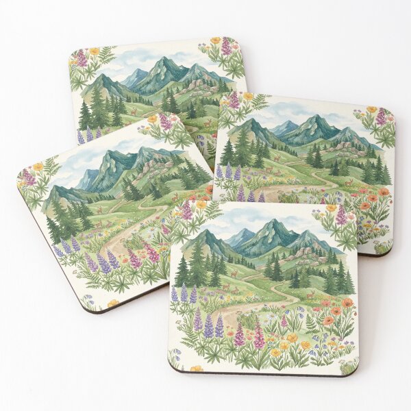 Item preview, Watercolor Mountain Wildflower Meadow Seamless Pattern designed and sold by Tem‑Tip of pen.