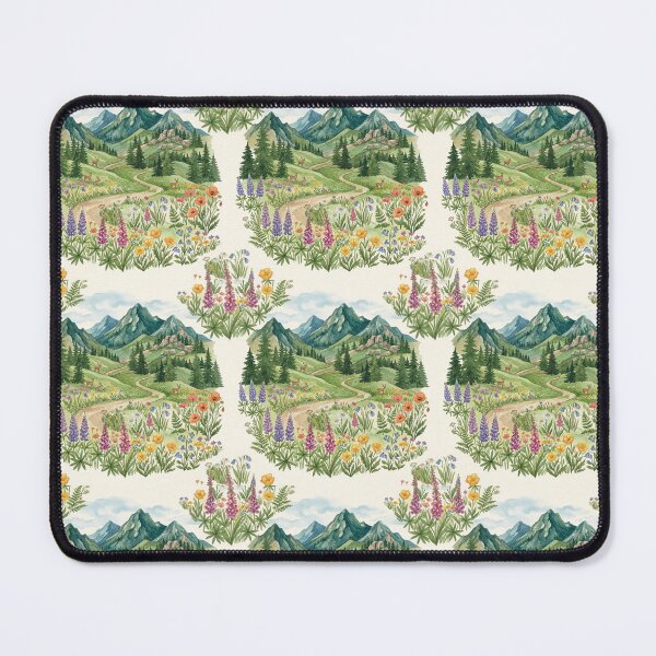 Item preview, Watercolor Mountain Wildflower Meadow Seamless Pattern designed and sold by Tem‑Tip of pen.