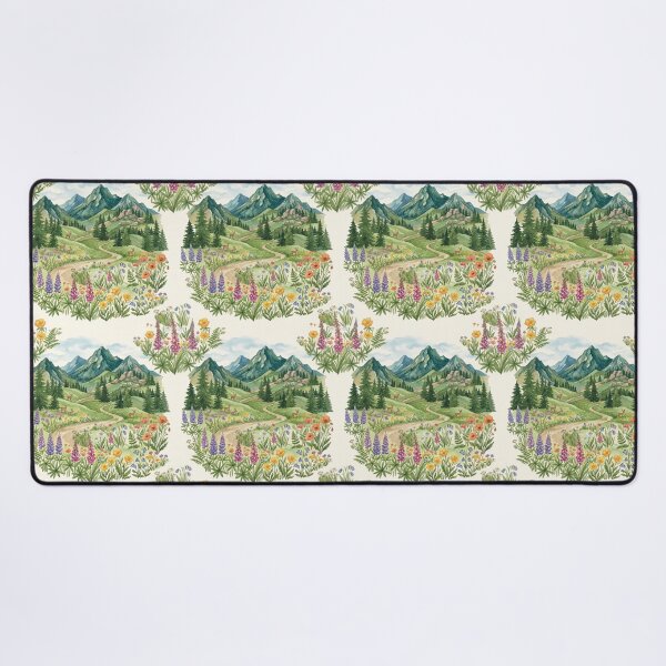 Item preview, Watercolor Mountain Wildflower Meadow Seamless Pattern designed and sold by Tem‑Tip of pen.