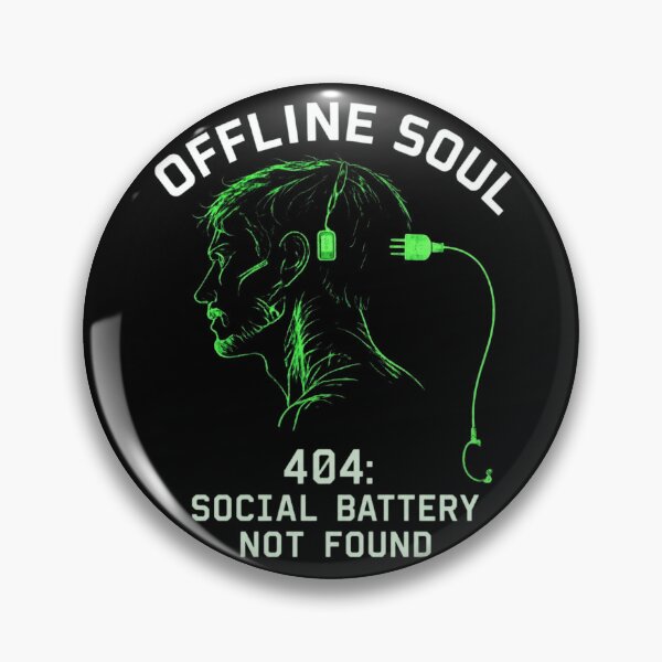 Item preview, Offline Soul Introvert Social Battery Not Found Funny Tech Humor Art Print designed and sold by thoughtswear.