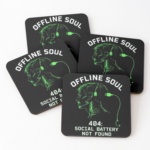 Item preview, Offline Soul Introvert Social Battery Not Found Funny Tech Humor Art Print designed and sold by thoughtswear.