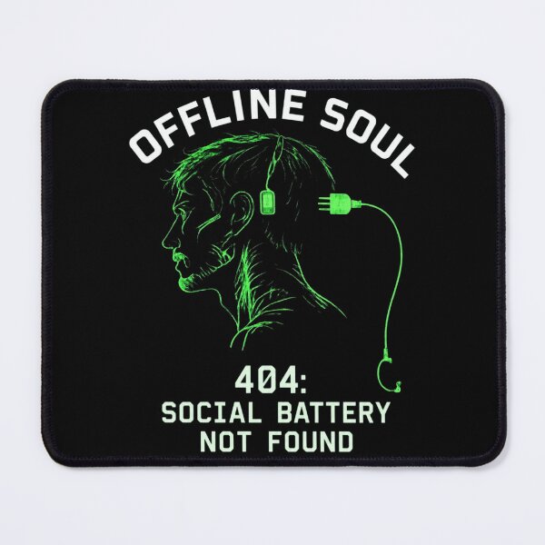 Item preview, Offline Soul Introvert Social Battery Not Found Funny Tech Humor Art Print designed and sold by thoughtswear.
