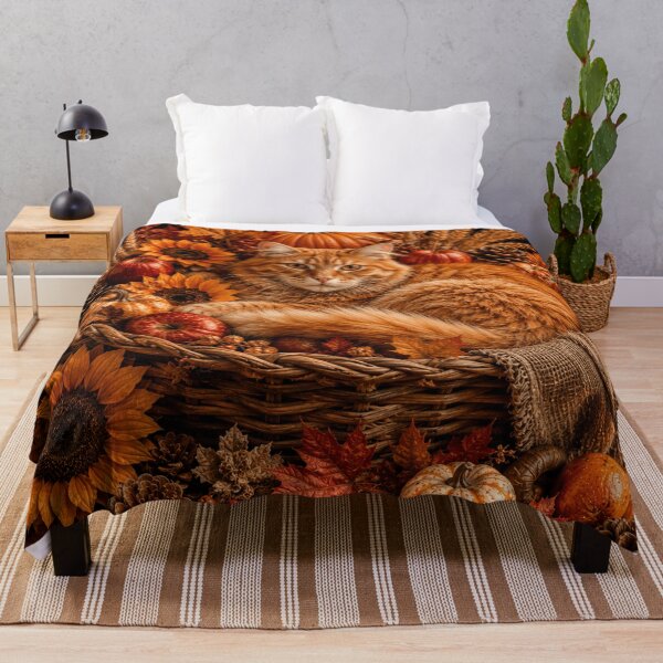 Item preview, Cozy Autumn Harvest Orange Cat designed and sold by ASWIN STUDIO.