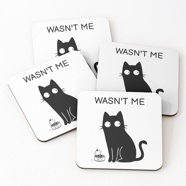 Item preview, Wasn't Me Funny Black Cat Sticker designed and sold by FUEGO & NOX.