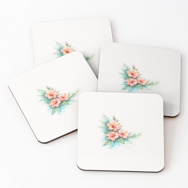 Item preview, Coastal Bloom Hibiscus Bouquet | Watercolor Tropical Floral Art | Botanical Flower Illustration designed and sold by Nolmo.