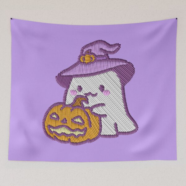 Item preview, Kawaii Ghost Witch Pumpkin Embroidery Patch Sticker designed and sold by · GAMING SOUL ·.