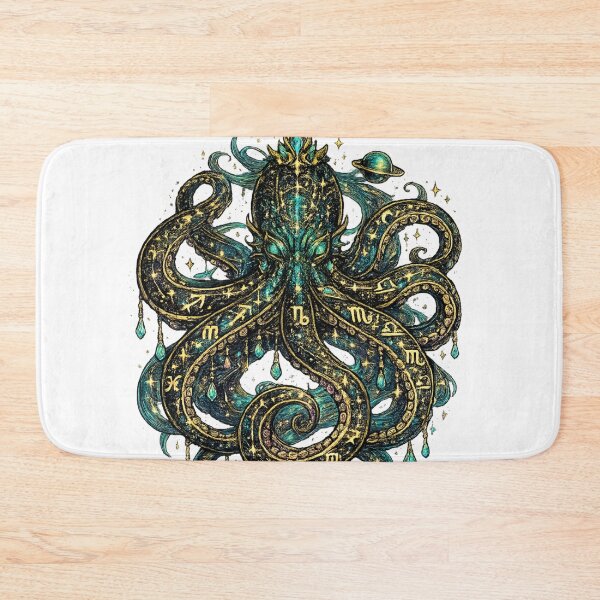 Item preview, Cosmic Zodiac Octopus | Celestial Sea Monster | Mystical Astrology Ocean Art designed and sold by irfanshikh.