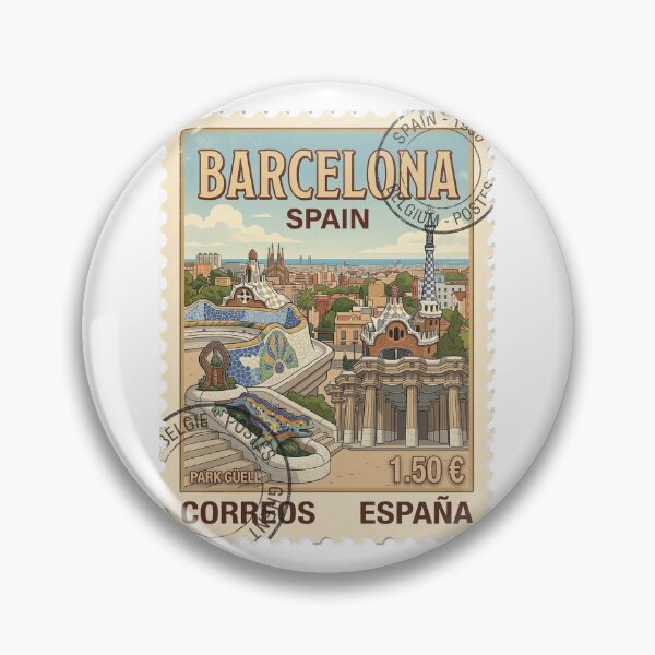 Item preview, Vintage Barcelona Park Güell Travel Stamp designed and sold by k3rstman1.
