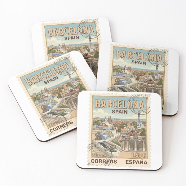 Item preview, Vintage Barcelona Park Güell Travel Stamp designed and sold by k3rstman1.