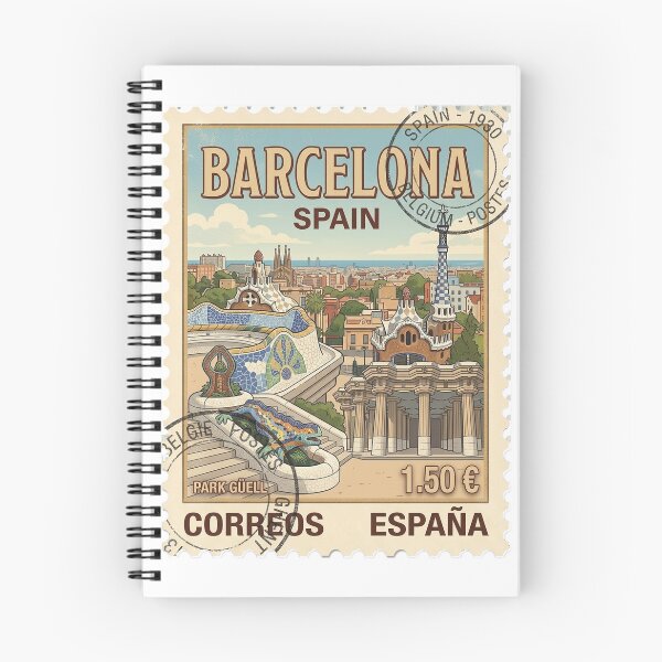 Item preview, Vintage Barcelona Park Güell Travel Stamp designed and sold by k3rstman1.