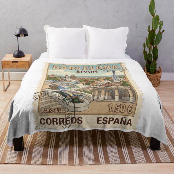 Item preview, Vintage Barcelona Park Güell Travel Stamp designed and sold by k3rstman1.